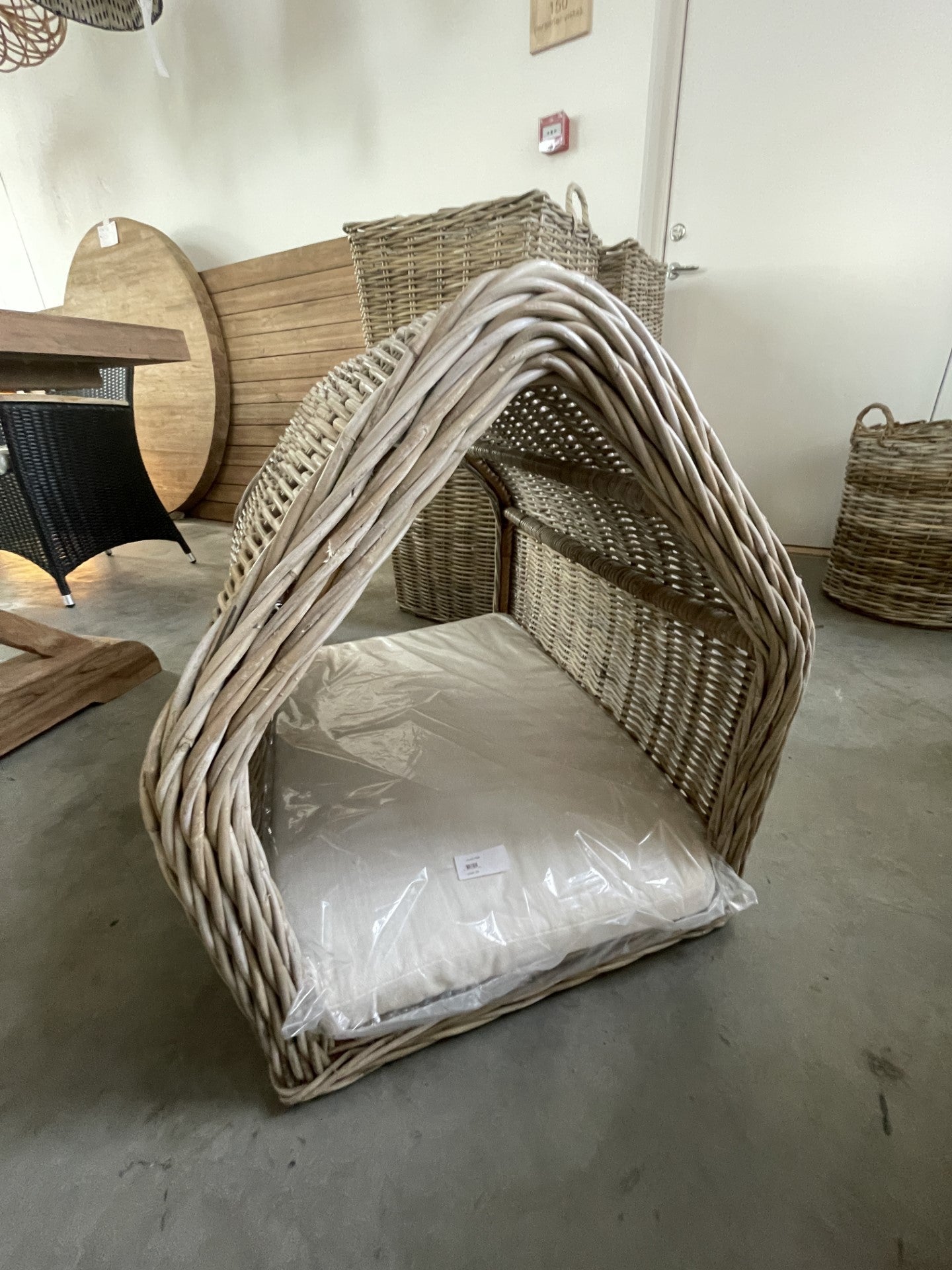 Dog house with pillow